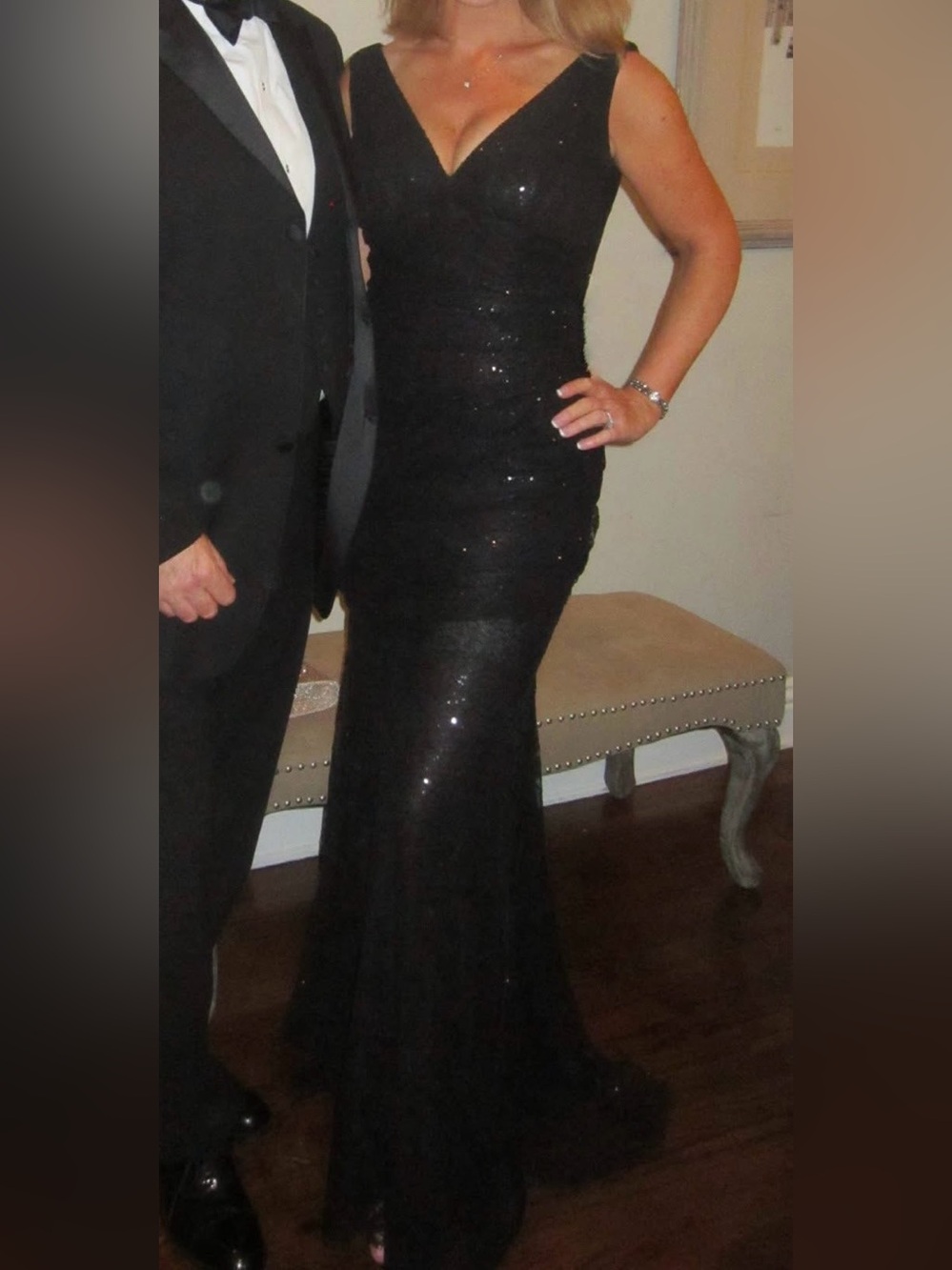Carmen Marc Volvo black sequence dress size 6